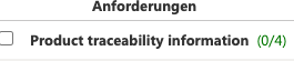 Requirements tabel DE